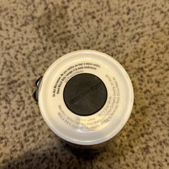 Starbucks Tall Porcelain 10 oz Coffee Mug w/Mermaid/raised silver decoration - Picture 2 of 4